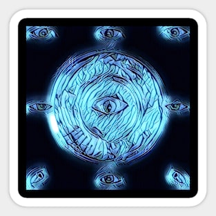 Blue Judging Eyes Sticker